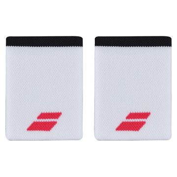 Babolat Logo Jumbo Wristband 2x White / Strike Red